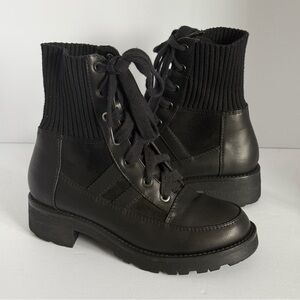MIA Malcolm Booties Black Lace-up Combat Boots Chunky Heel Size 6
